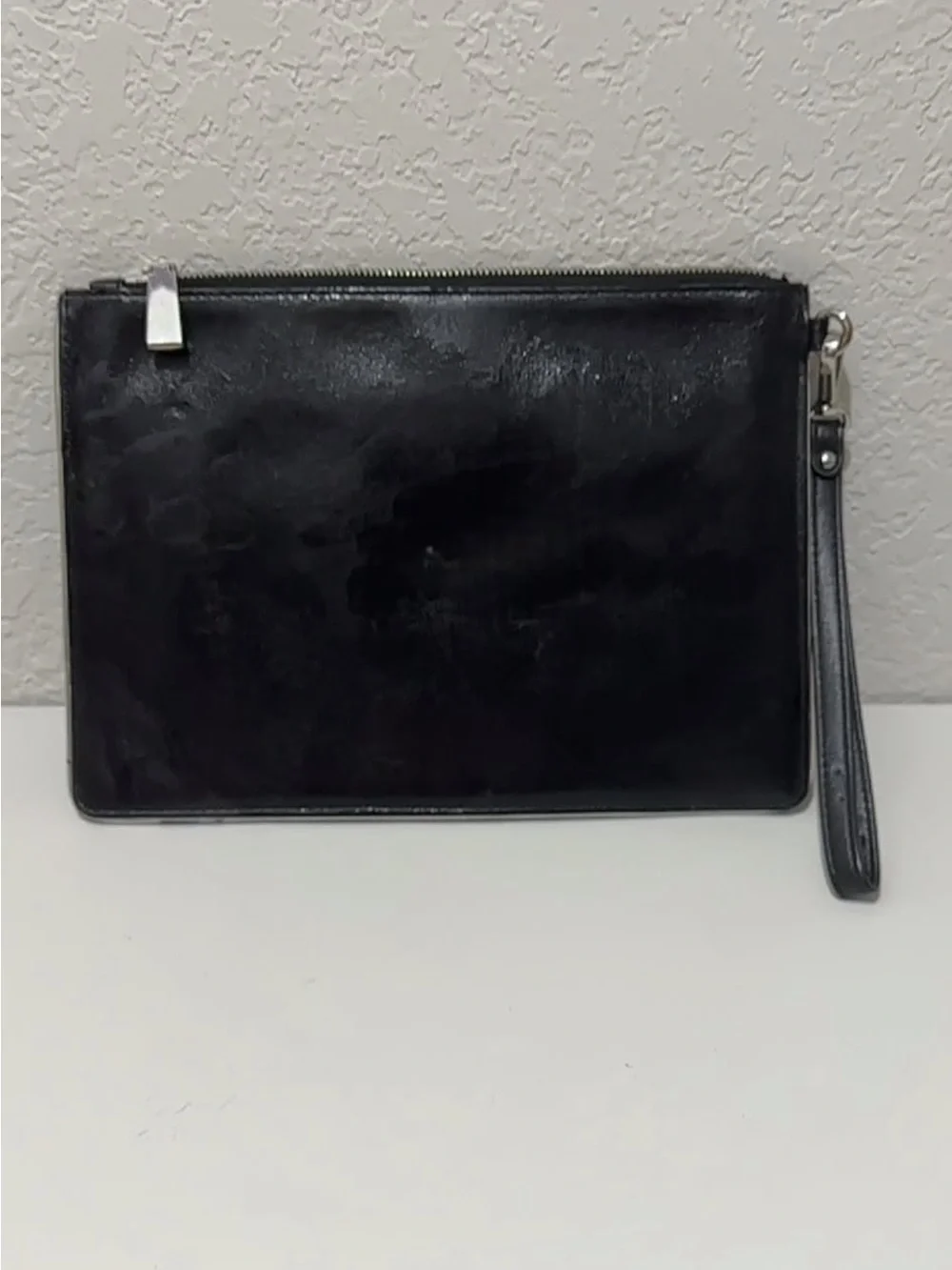Michael Kors Black Quilted Vertical-Panel Wristlet with MK Logo